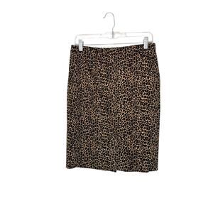 J.Crew Animal Print Brown Office Work‎ Corporate Business Pencil Skirt Size 4